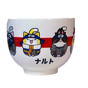 Naruto Nyaruto Lucky Cat Ramen Bowl Mad Engine 2002 Ceramic Anime Chibi Kawaii
